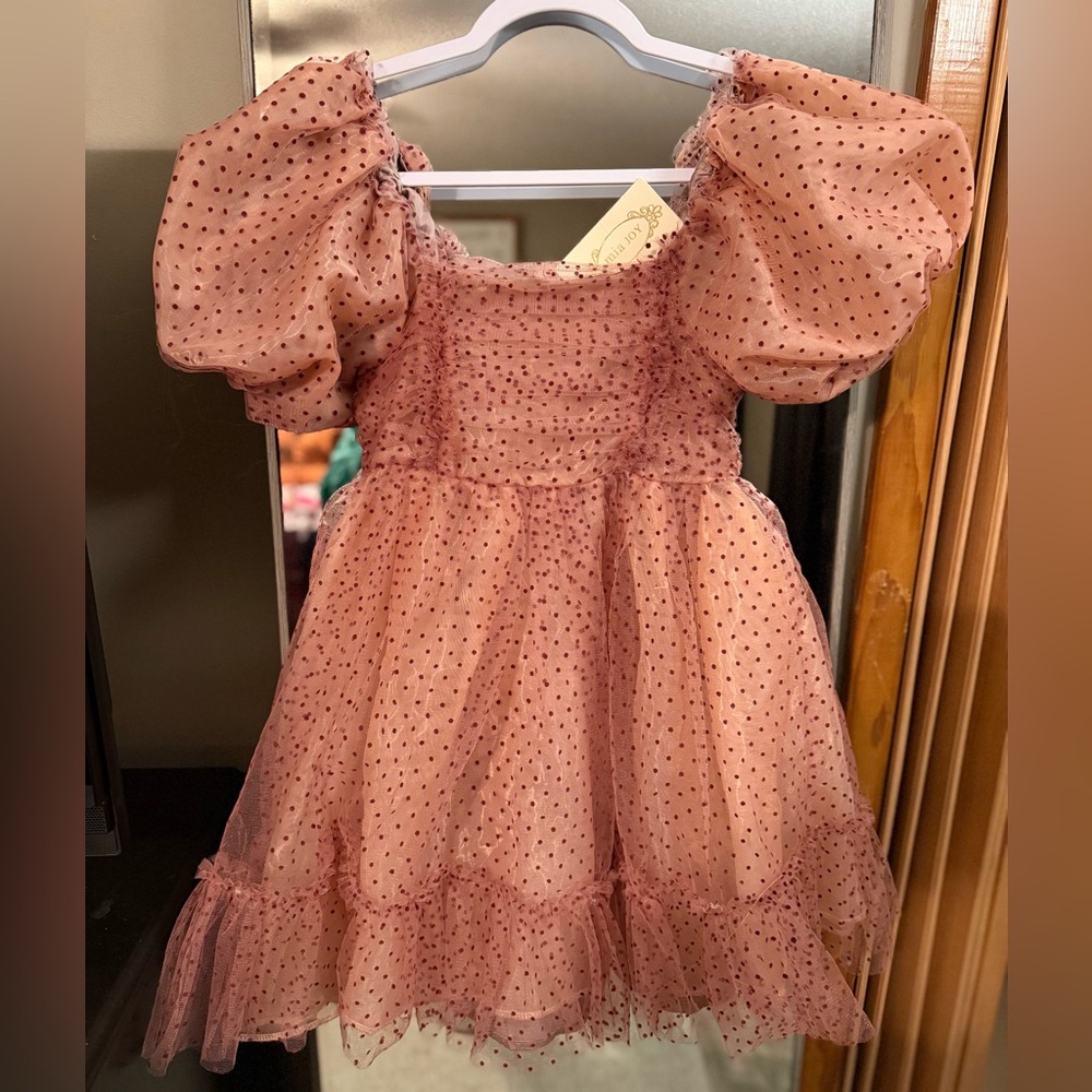 Joyfolie Pink Polka Dot Dress